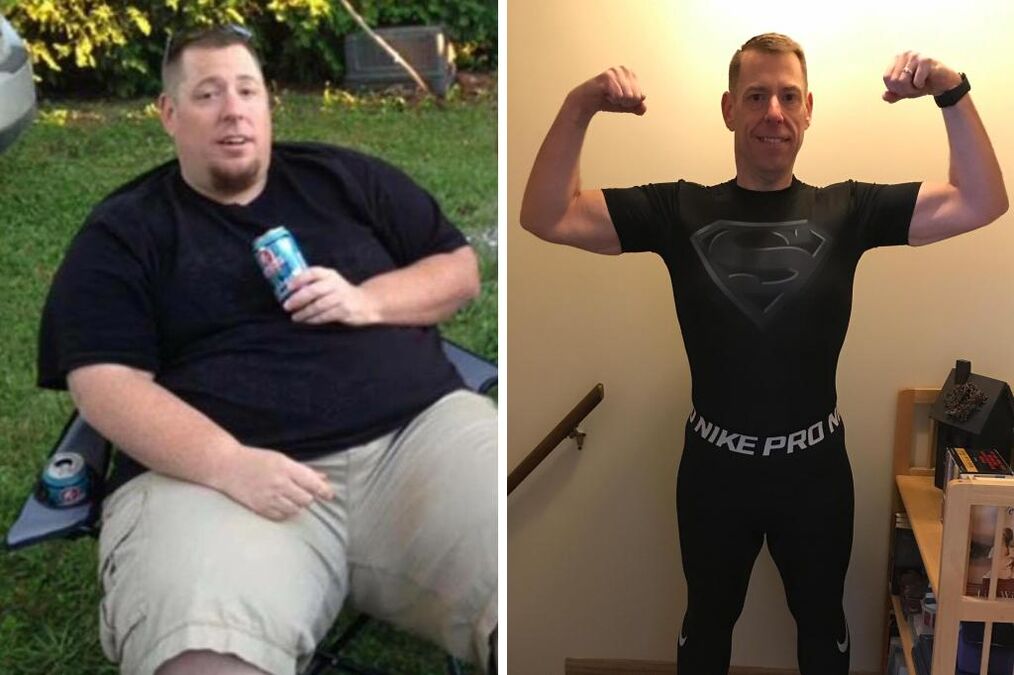 bărbat înainte și după dieta keto